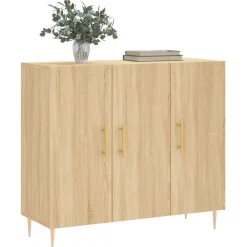 vidaXL Armarios Y Almacenamiento-Aparador de madera de ingeniería 90x34x80 cm