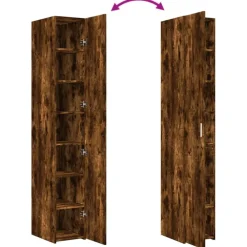 vidaXL Aparador de madera de ingeniería 30x42,5x185 cm Roble ahumado Discount