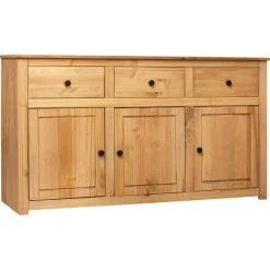 vidaXL Armarios Y Almacenamiento-Aparador de madera maciza de pino estilo Panamá 135x40x80 cm
