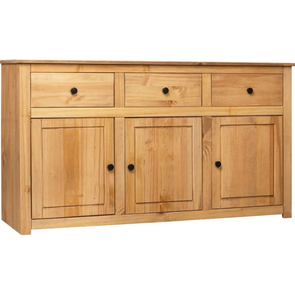 vidaXL Armarios Y Almacenamiento-Aparador de madera maciza de pino estilo Panamá 135x40x80 cm