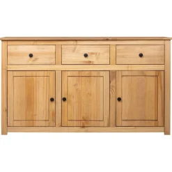 vidaXL Armarios Y Almacenamiento-Aparador de madera maciza de pino estilo Panamá 135x40x80 cm