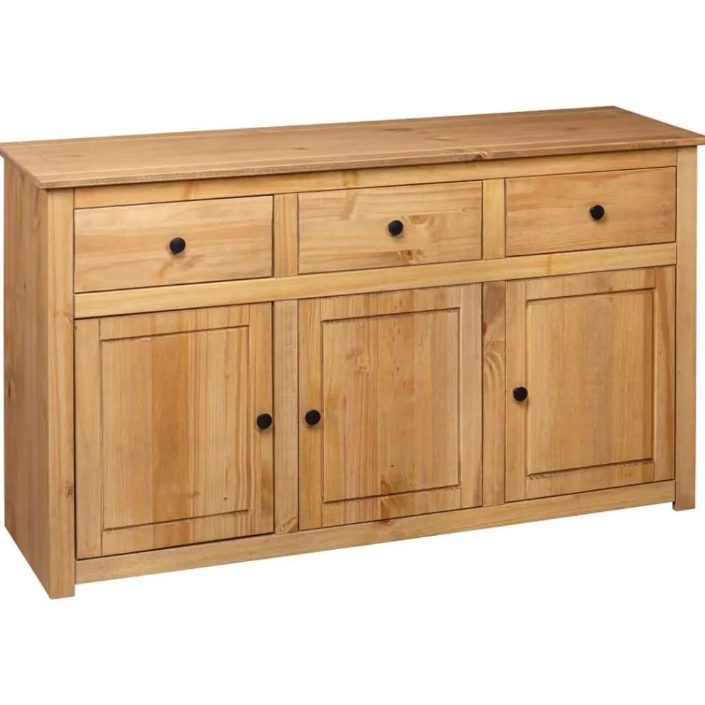 vidaXL Armarios Y Almacenamiento-Aparador de madera maciza de pino estilo Panamá 135x40x80 cm