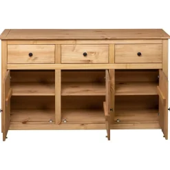 vidaXL Armarios Y Almacenamiento-Aparador de madera maciza de pino estilo Panamá 135x40x80 cm