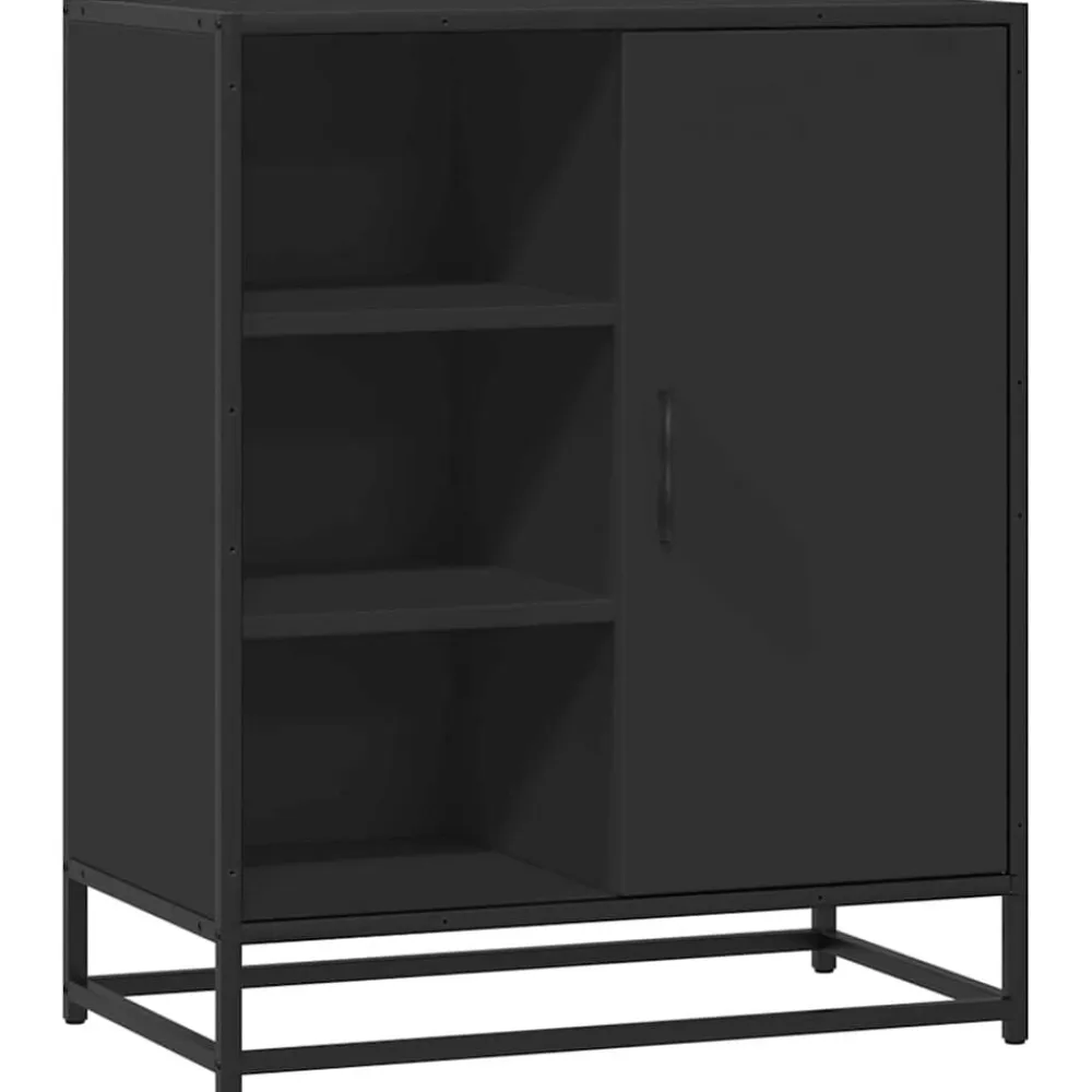 vidaXL Aparador de madera de ingeniería 62x35x76 cm Negro Best