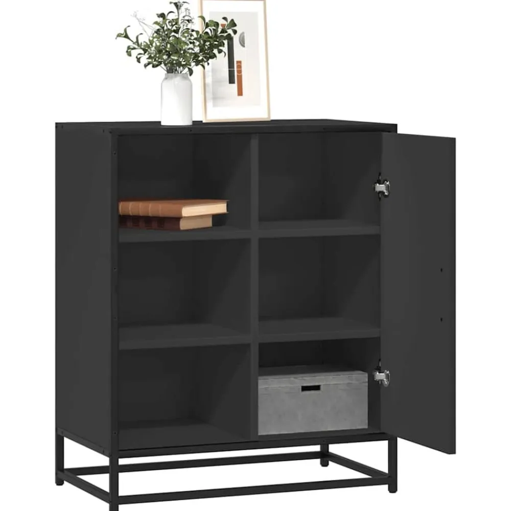 vidaXL Aparador de madera de ingeniería 62x35x76 cm Negro Best