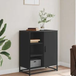 vidaXL Aparador de madera de ingeniería 62x35x76 cm Negro Best