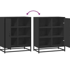 vidaXL Aparador de madera de ingeniería 62x35x76 cm Negro Best
