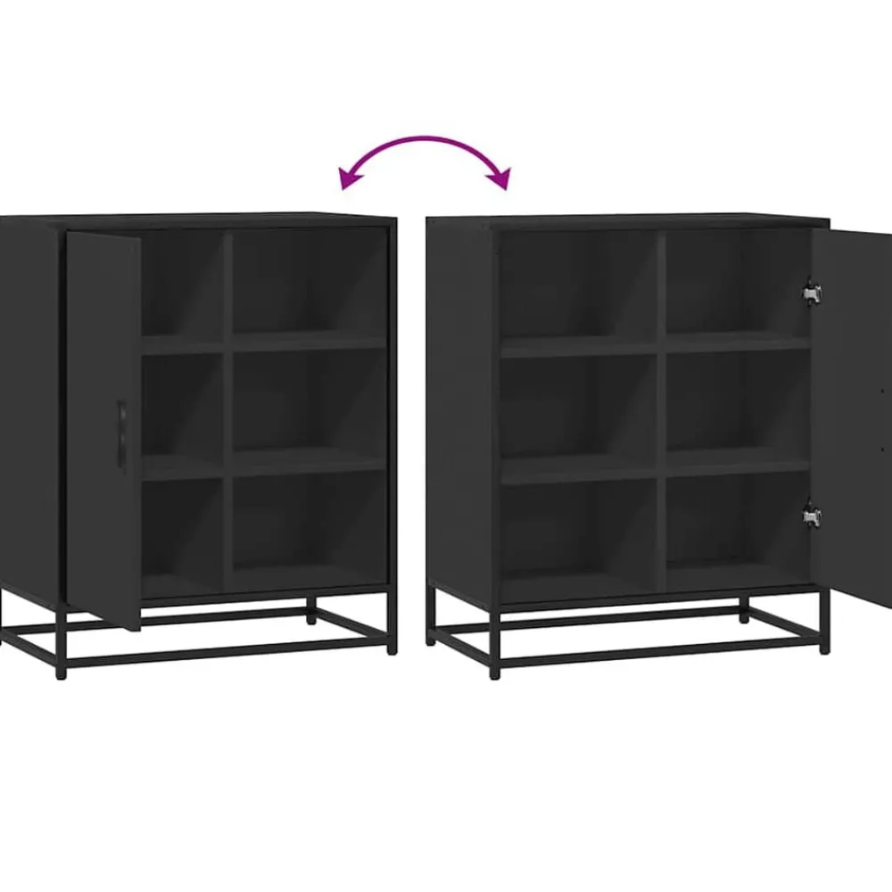 vidaXL Aparador de madera de ingeniería 62x35x76 cm Negro Best