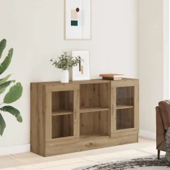 vidaXL Armarios Y Almacenamiento-Aparador de madera de ingeniería 120x30,5x70 cm