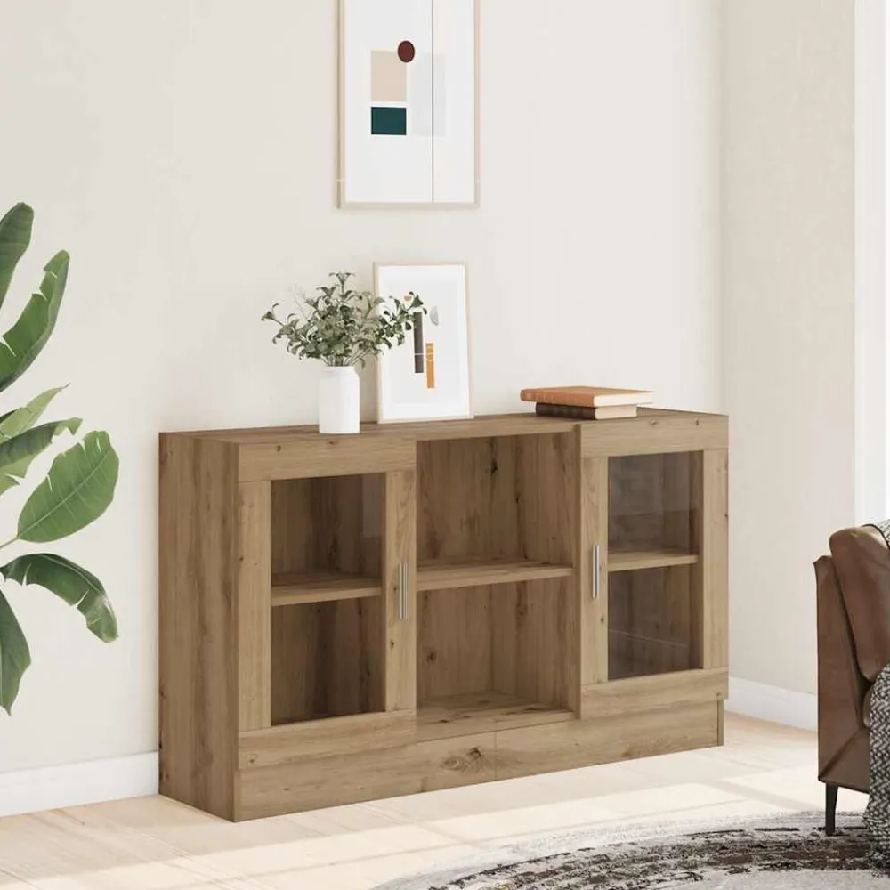 vidaXL Armarios Y Almacenamiento-Aparador de madera de ingeniería 120x30,5x70 cm