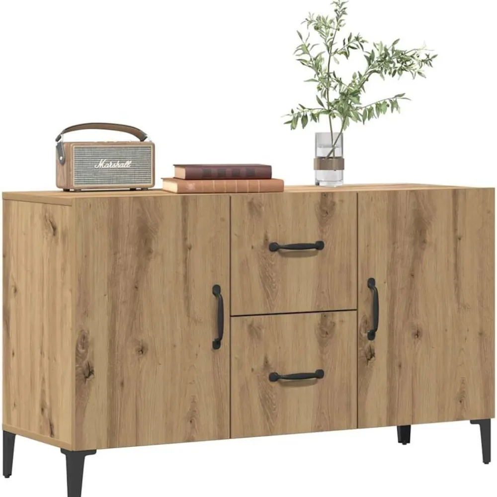 vidaXL Aparador de madera de ingeniería 100x36x60 cm Roble artisan New