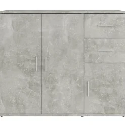 vidaXL Aparador de madera contrachapada gris hormigón 91x29,5x75 cm Gris hormigón New
