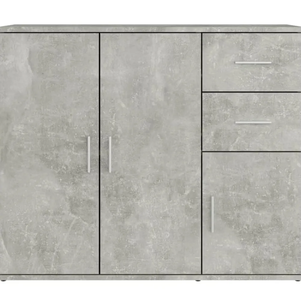 vidaXL Aparador de madera contrachapada gris hormigón 91x29,5x75 cm Gris hormigón New