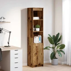 vidaXL Aparador de madera vieja 37,5x35x180 cm Madera de ingeniería Madera antigua Clearance