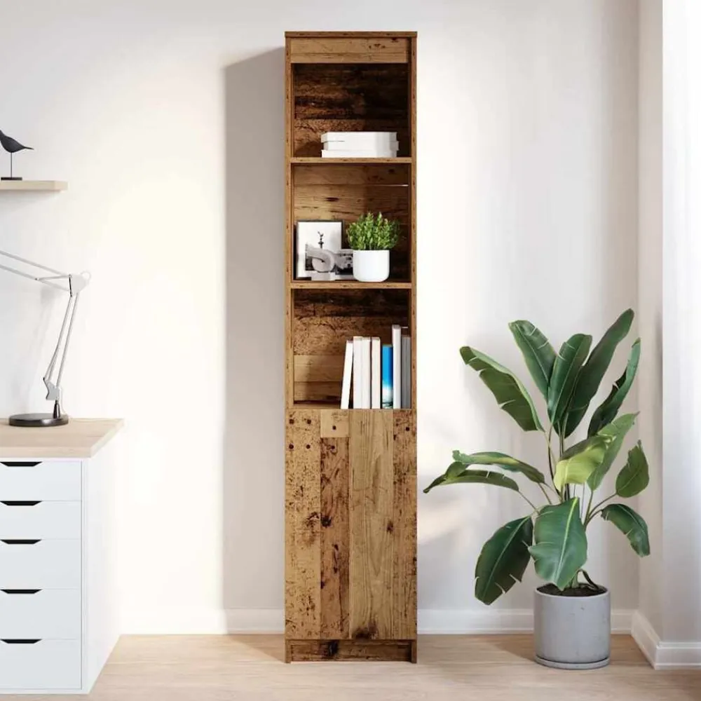 vidaXL Aparador de madera vieja 37,5x35x180 cm Madera de ingeniería Madera antigua Clearance