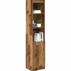 vidaXL Aparador de madera vieja 37,5x35x180 cm Madera de ingeniería Madera antigua Clearance