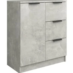 vidaXL Aparador de madera contrachapada gris hormigón 60x30x70 cm Gris hormigón New
