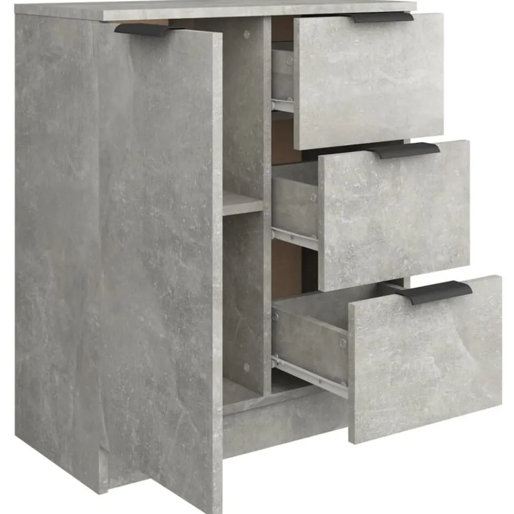 vidaXL Aparador de madera contrachapada gris hormigón 60x30x70 cm Gris hormigón New