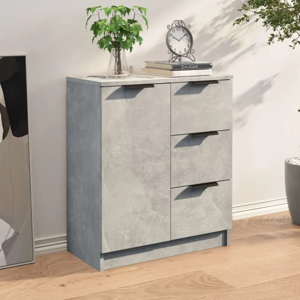 vidaXL Aparador de madera contrachapada gris hormigón 60x30x70 cm Gris hormigón New