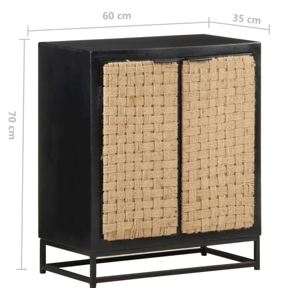 vidaXL Armarios Y Almacenamiento-Aparador de madera maciza de mango 60x35x70 cm