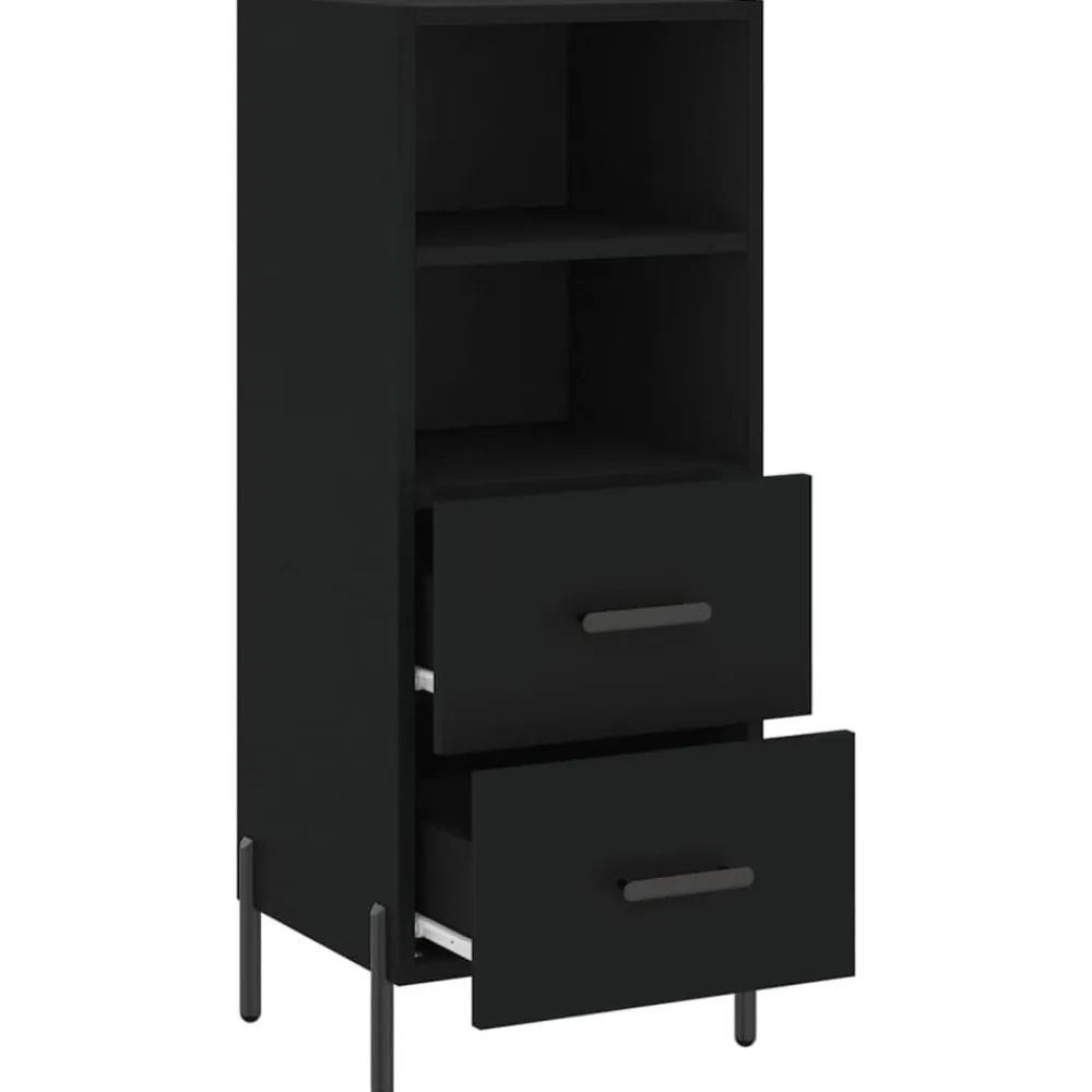 vidaXL Aparador de madera contrachapada 34,5x34x90 cm Negro