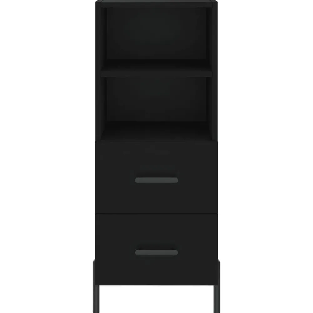 vidaXL Aparador de madera contrachapada 34,5x34x90 cm Negro
