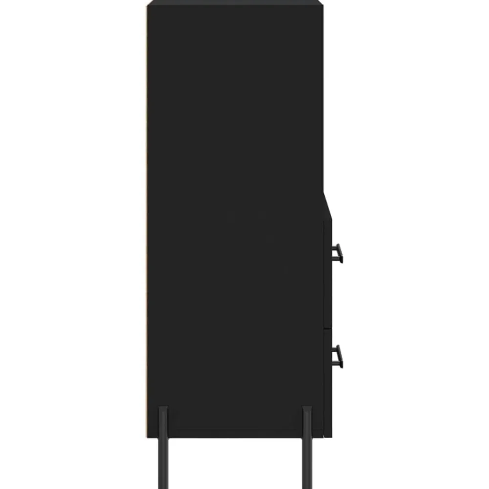 vidaXL Aparador de madera contrachapada 34,5x34x90 cm Negro