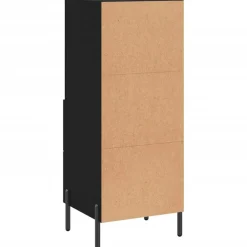vidaXL Aparador de madera contrachapada 34,5x34x90 cm Negro