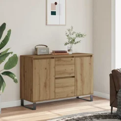 vidaXL Aparador de madera de ingeniería 101,5x35x70 cm Roble artisan Sale