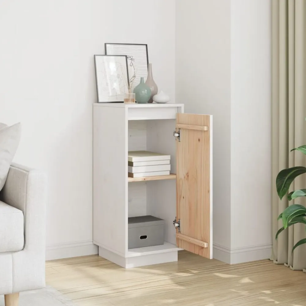 vidaXL Armarios Y Almacenamiento-Aparador de madera maciza de pino 31,5x34x75 cm
