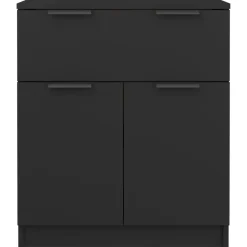 vidaXL Aparador de madera contrachapada 60x30x70 cm Negro Clearance