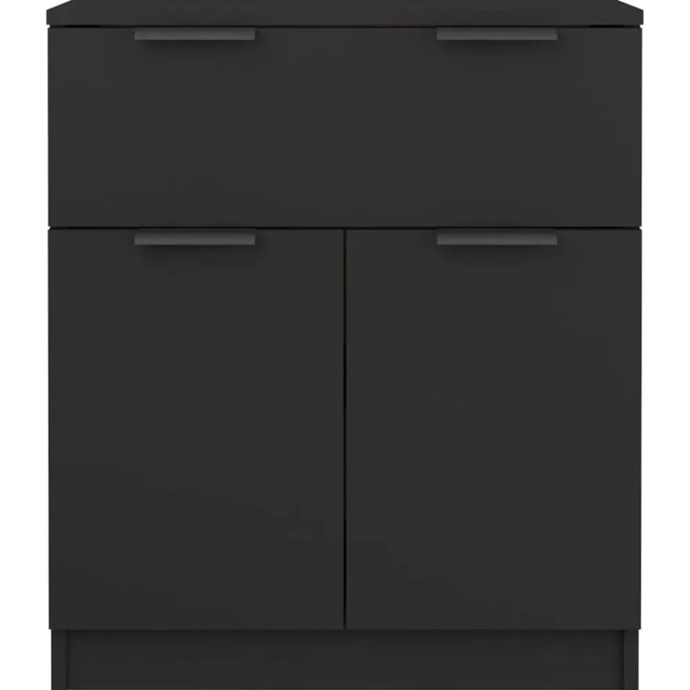 vidaXL Aparador de madera contrachapada 60x30x70 cm Negro Clearance