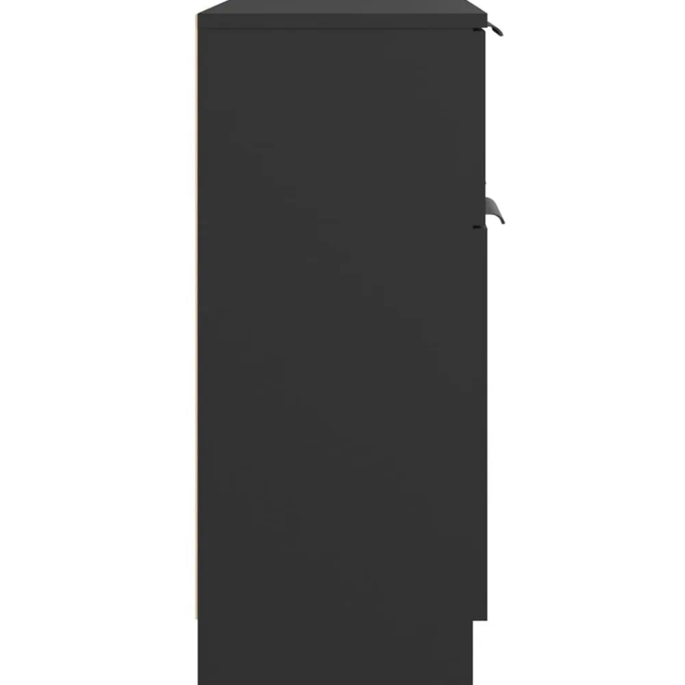 vidaXL Aparador de madera contrachapada 60x30x70 cm Negro Clearance