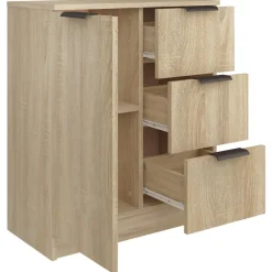 vidaXL Armarios Y Almacenamiento-Aparador de madera contrachapada color 60x30x70 cm