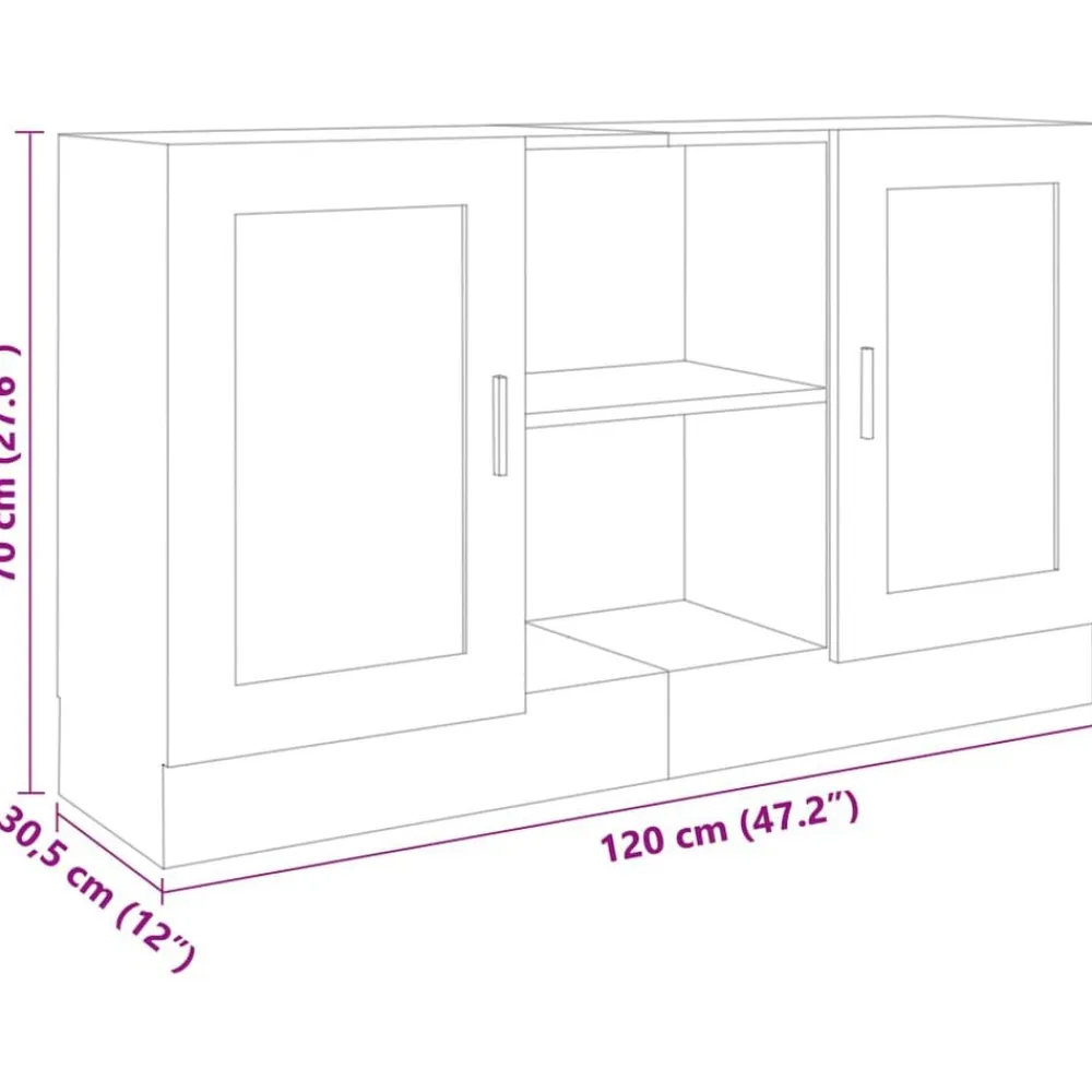 vidaXL Armarios Y Almacenamiento-Aparador de madera contrachapada 120x30,5x70 cm
