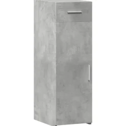 vidaXL Aparador de madera de ingeniería gris hormigón 30x42,5x93 cm Gris hormigón New