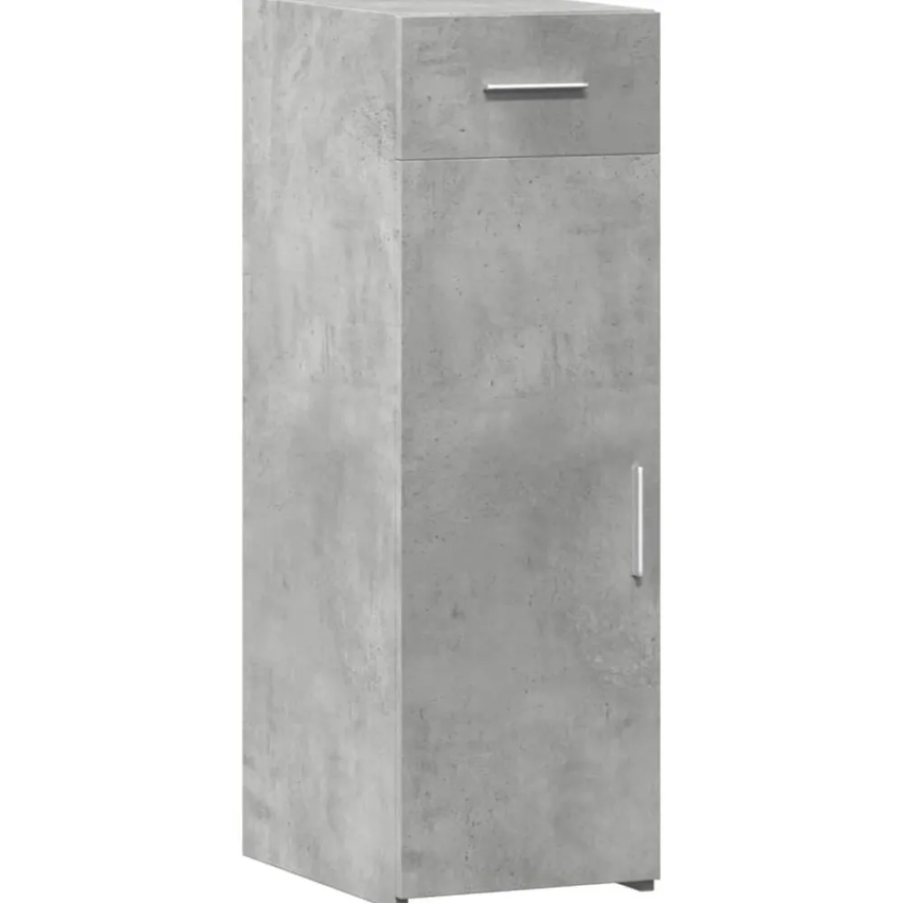 vidaXL Aparador de madera de ingeniería gris hormigón 30x42,5x93 cm Gris hormigón New