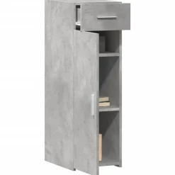 vidaXL Aparador de madera de ingeniería gris hormigón 30x42,5x93 cm Gris hormigón New