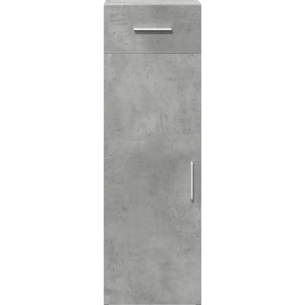 vidaXL Aparador de madera de ingeniería gris hormigón 30x42,5x93 cm Gris hormigón New