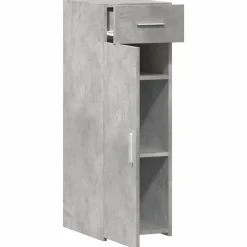 vidaXL Aparador de madera de ingeniería gris hormigón 30x42,5x93 cm Gris hormigón New