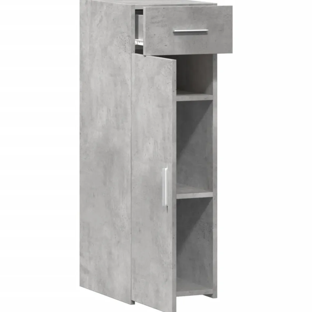 vidaXL Aparador de madera de ingeniería gris hormigón 30x42,5x93 cm Gris hormigón New