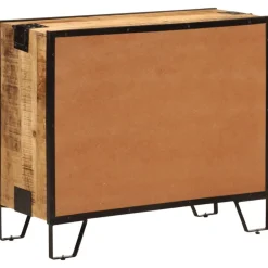 vidaXL Armarios Y Almacenamiento-Aparador de madera maciza mango sin tratar y metal 80x31x66 cm