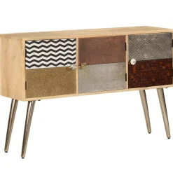 vidaXL Armarios Y Almacenamiento-Aparador de madera de mango maciza 120x30x75 cm