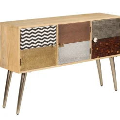 vidaXL Armarios Y Almacenamiento-Aparador de madera de mango maciza 120x30x75 cm