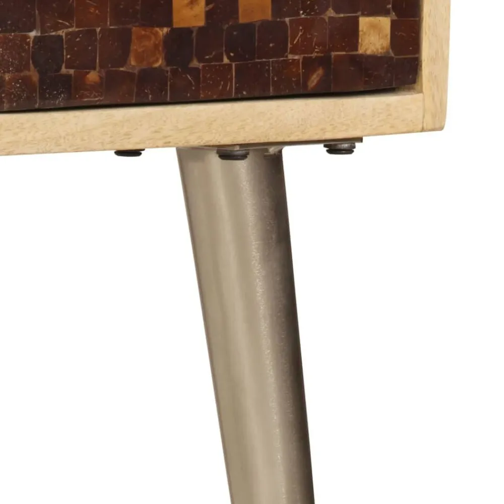 vidaXL Armarios Y Almacenamiento-Aparador de madera de mango maciza 120x30x75 cm