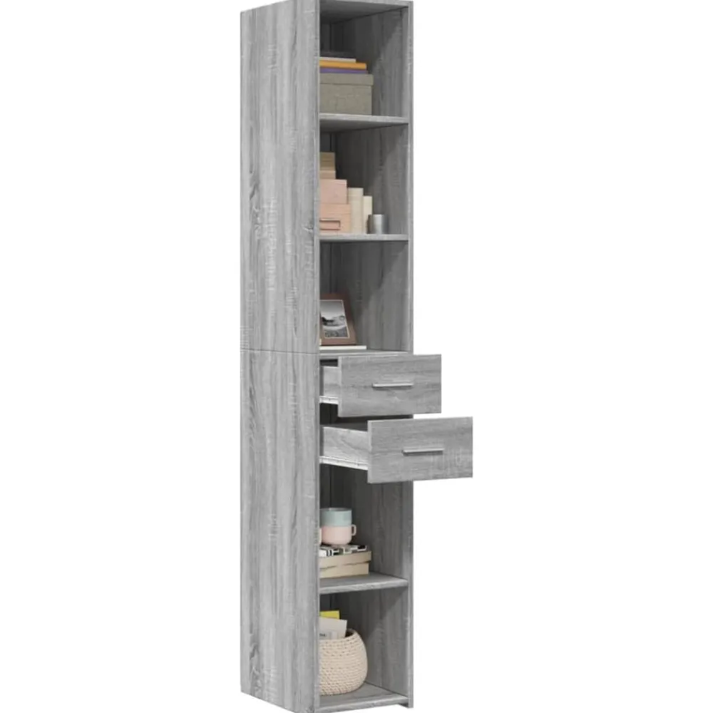 vidaXL Aparador de madera de ingeniería 30x42,5x185 cm Gris sonoma Hot