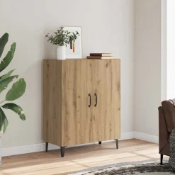 vidaXL Aparador de madera de ingeniería 70x34x90 cm Roble artisan Clearance