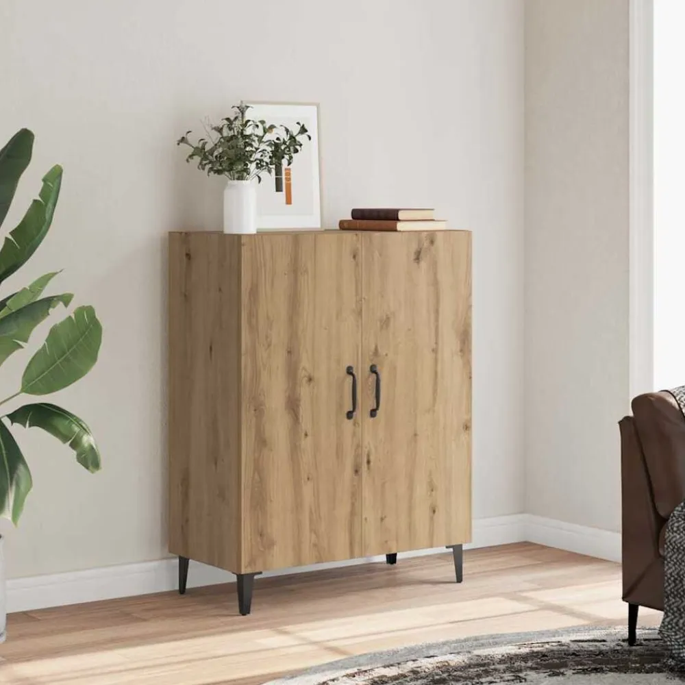 vidaXL Aparador de madera de ingeniería 70x34x90 cm Roble artisan Clearance