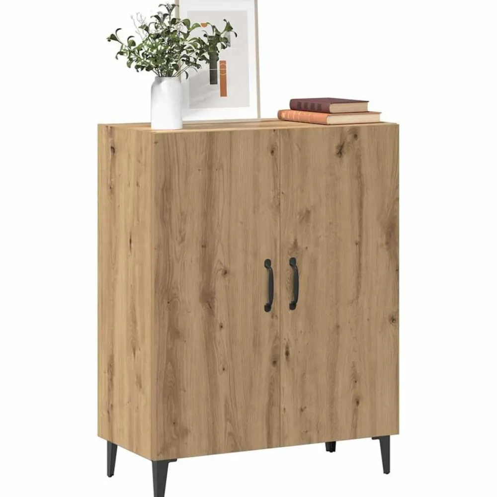 vidaXL Aparador de madera de ingeniería 70x34x90 cm Roble artisan Clearance