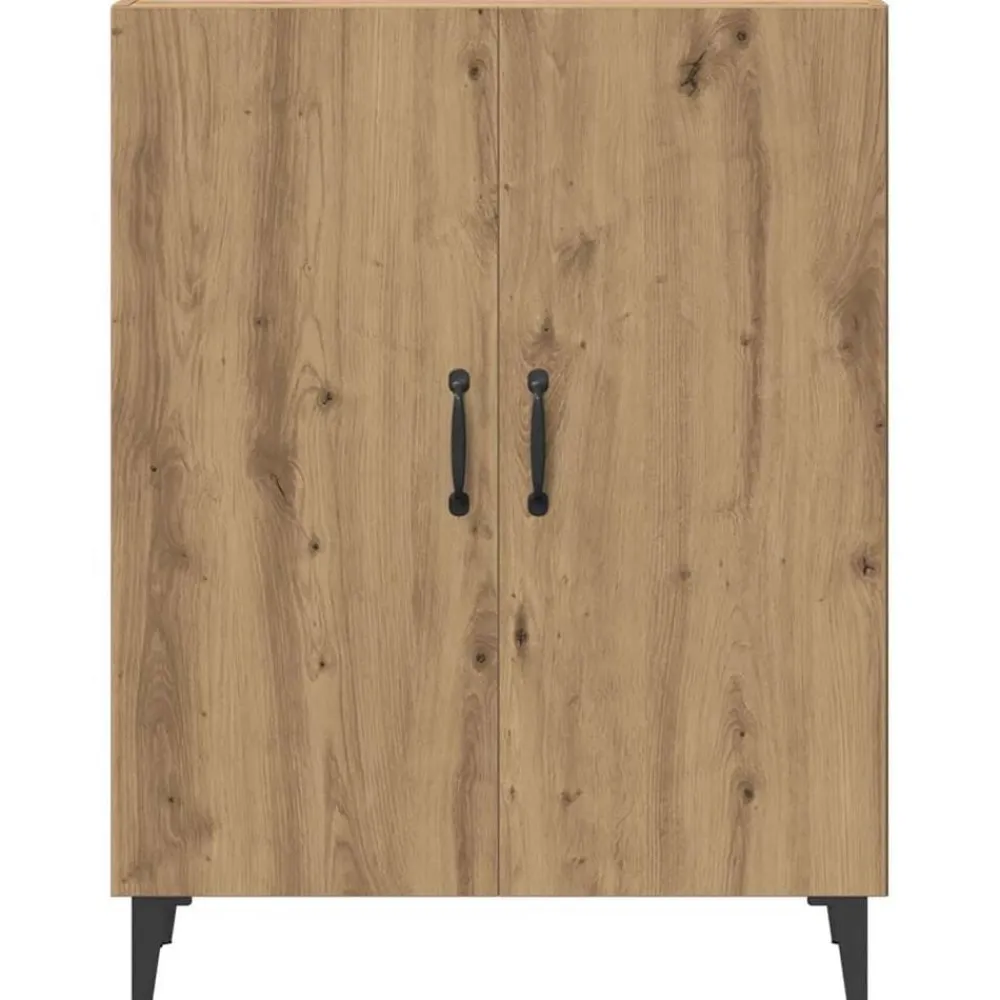 vidaXL Aparador de madera de ingeniería 70x34x90 cm Roble artisan Clearance
